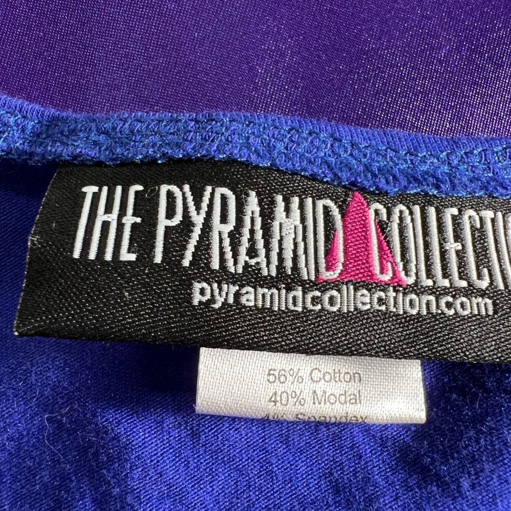 📌The Pyramid Collection Royal Blue Cold Shoulder Waterfall Front Top - Picture 13 of 15
